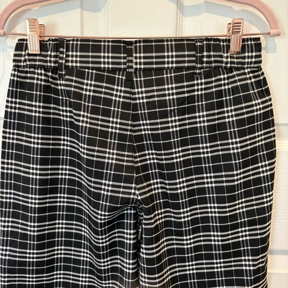REWASH Plaid Pants Black / White Wide Leg Women Size Small EUC Stretchy‎ Comfort